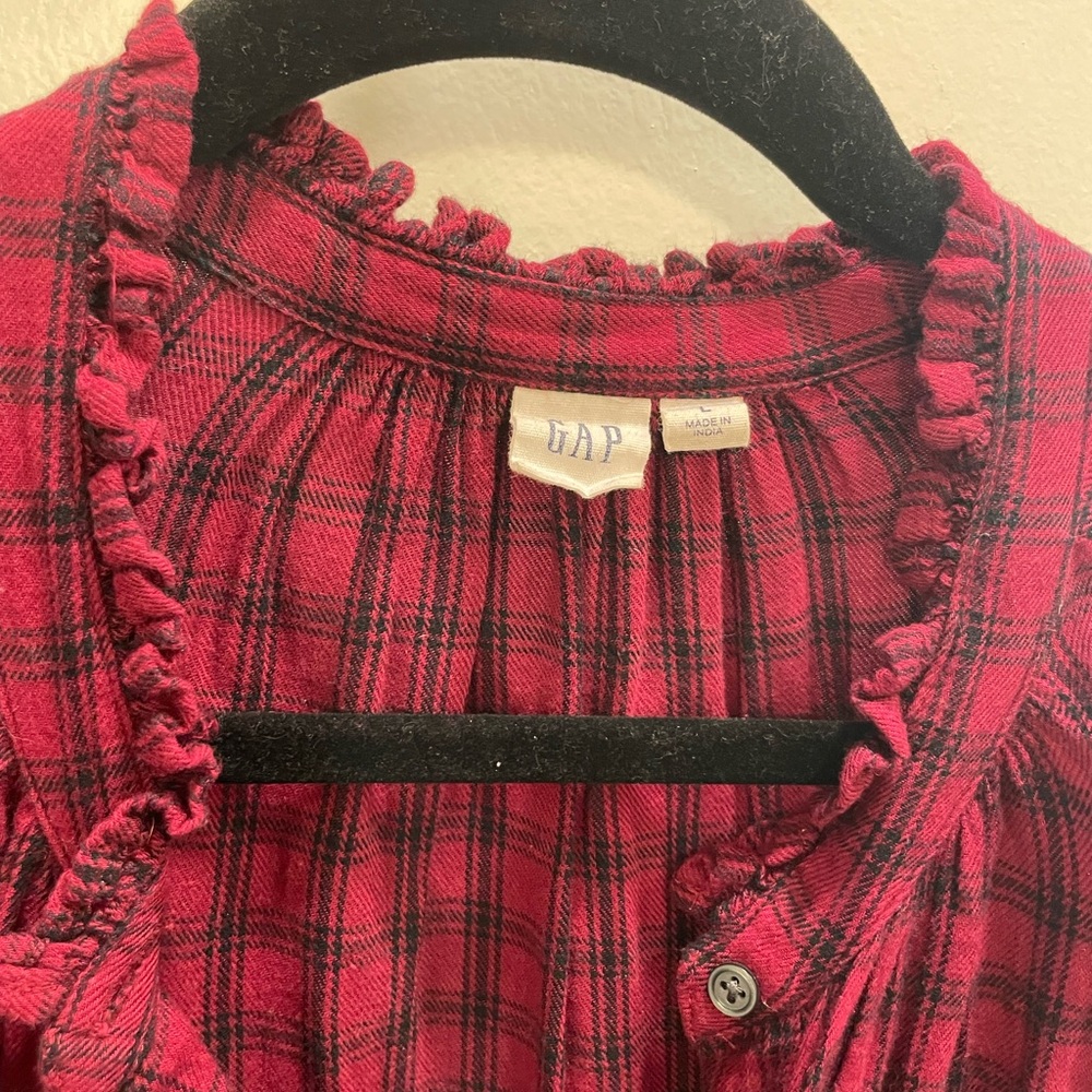 GAP Red Checkered Ruffle Dress - Picture 2 of 2